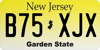 NJ license plate B75XJX