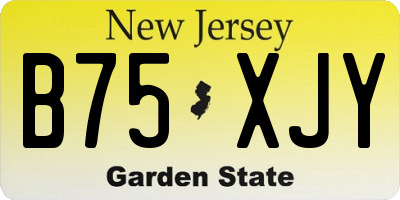 NJ license plate B75XJY