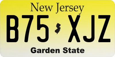 NJ license plate B75XJZ