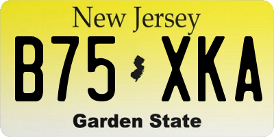 NJ license plate B75XKA