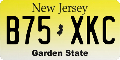 NJ license plate B75XKC