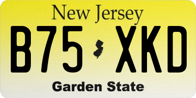 NJ license plate B75XKD