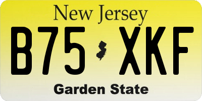 NJ license plate B75XKF