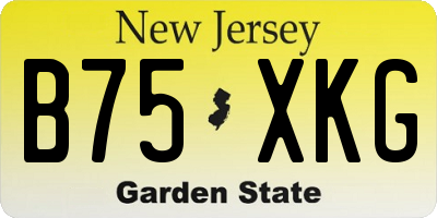 NJ license plate B75XKG