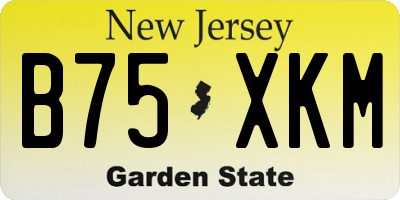 NJ license plate B75XKM