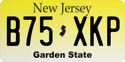 NJ license plate B75XKP