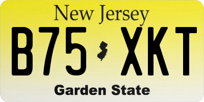 NJ license plate B75XKT