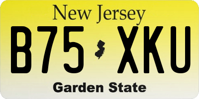 NJ license plate B75XKU