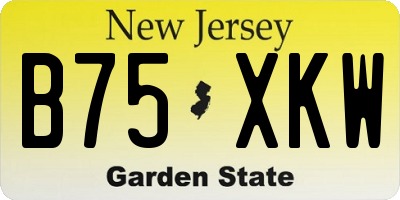 NJ license plate B75XKW