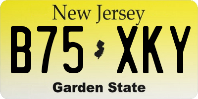 NJ license plate B75XKY
