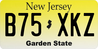 NJ license plate B75XKZ