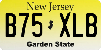NJ license plate B75XLB