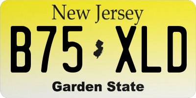 NJ license plate B75XLD