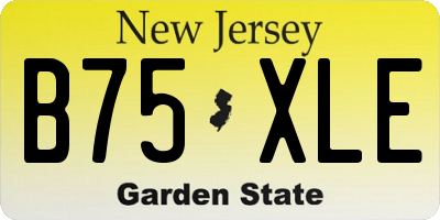 NJ license plate B75XLE