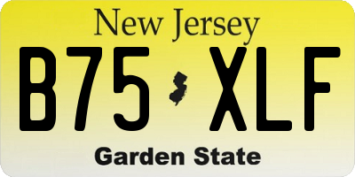 NJ license plate B75XLF