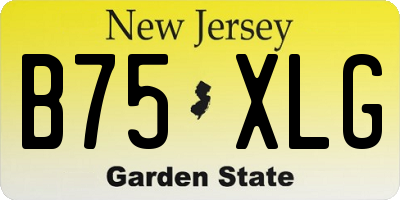 NJ license plate B75XLG