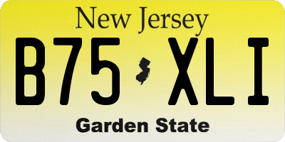 NJ license plate B75XLI