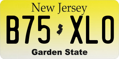 NJ license plate B75XLO