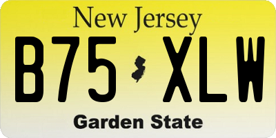 NJ license plate B75XLW