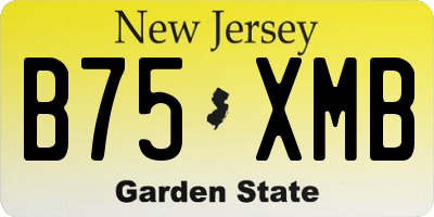 NJ license plate B75XMB