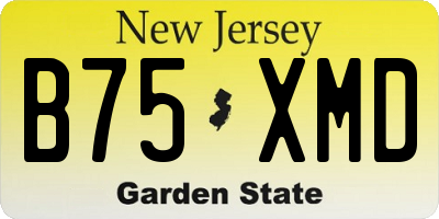 NJ license plate B75XMD