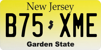 NJ license plate B75XME
