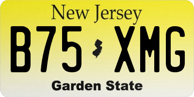 NJ license plate B75XMG