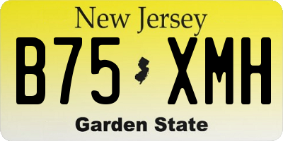 NJ license plate B75XMH