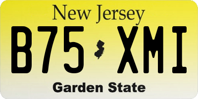 NJ license plate B75XMI