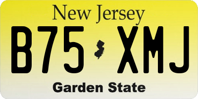 NJ license plate B75XMJ