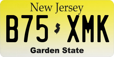 NJ license plate B75XMK