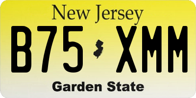 NJ license plate B75XMM
