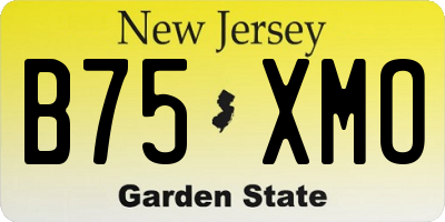 NJ license plate B75XMO
