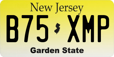 NJ license plate B75XMP