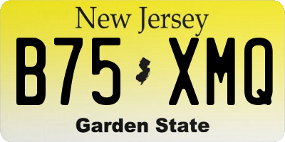NJ license plate B75XMQ