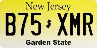 NJ license plate B75XMR