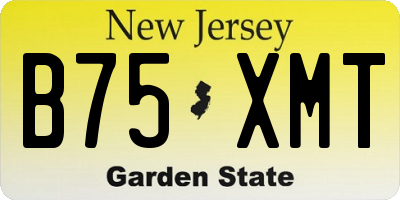 NJ license plate B75XMT