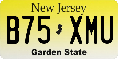 NJ license plate B75XMU