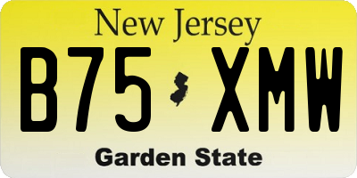 NJ license plate B75XMW