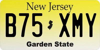 NJ license plate B75XMY