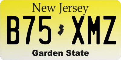 NJ license plate B75XMZ