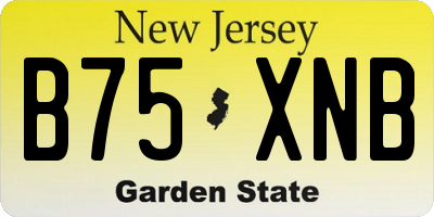 NJ license plate B75XNB