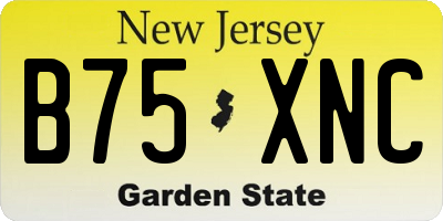 NJ license plate B75XNC