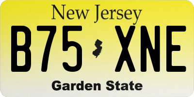 NJ license plate B75XNE