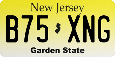 NJ license plate B75XNG