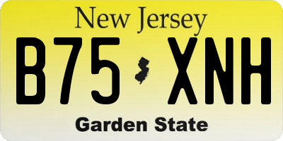 NJ license plate B75XNH