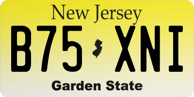 NJ license plate B75XNI