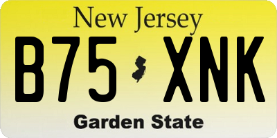 NJ license plate B75XNK