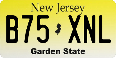 NJ license plate B75XNL