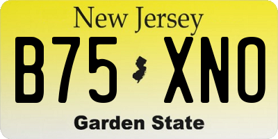 NJ license plate B75XNO